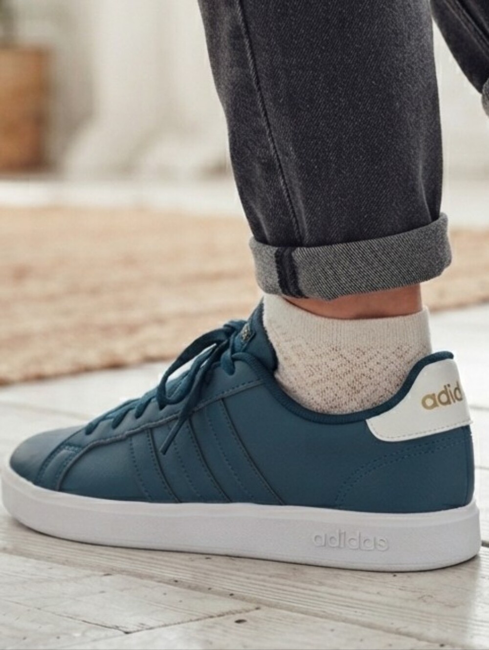 Adidas Grand Court 2.0 Arctic Night Teal White Cloudfoam Sneakers Women's 7.5